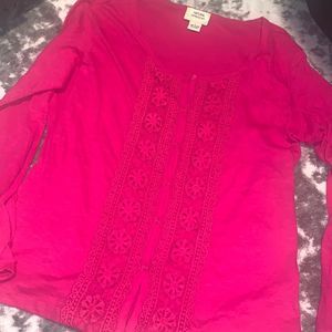 pink long sleeve top